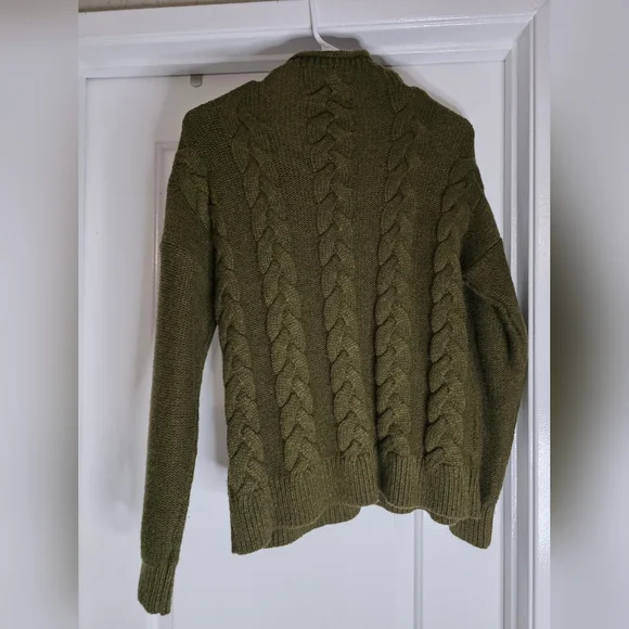 🤎 Madewell Grenville Cable-Knit Mockneck Sweater Size S - Picture 6 of 6